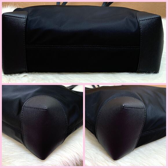 MICHAEL KORS Large Black Gabardine Nylon EVA Shopper Tote Saffiano Leather Trim - Picture 10 of 16